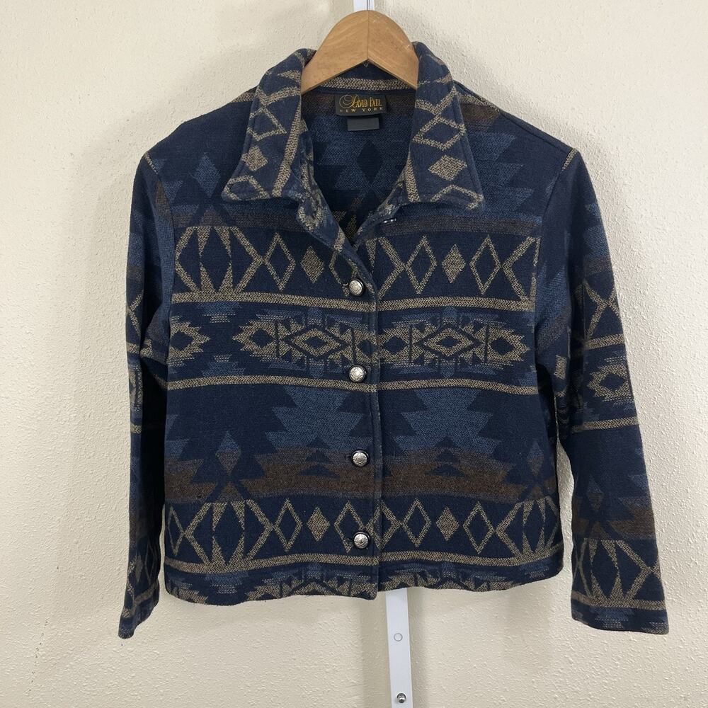 Vintage David Paul New York Southwestern Aztec Tapestry Jacket Womens S/M